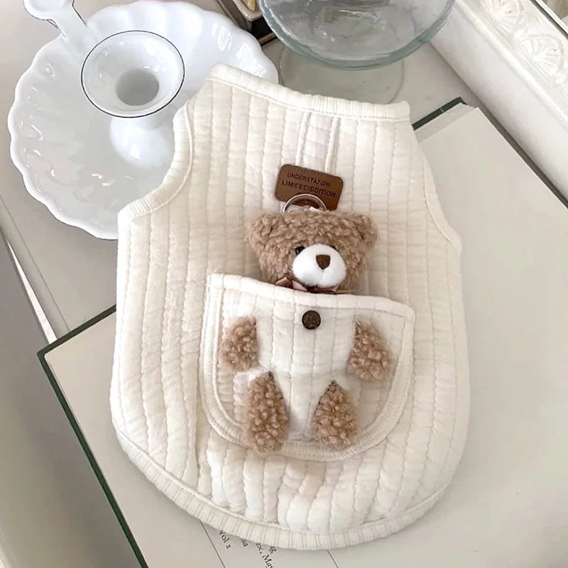 Autumn & Winter Puppy Clothes – Cute Cartoon Soft Shirt & Designer Vest for Small Dogs, Chihuahua, Poodle, Yorkshire