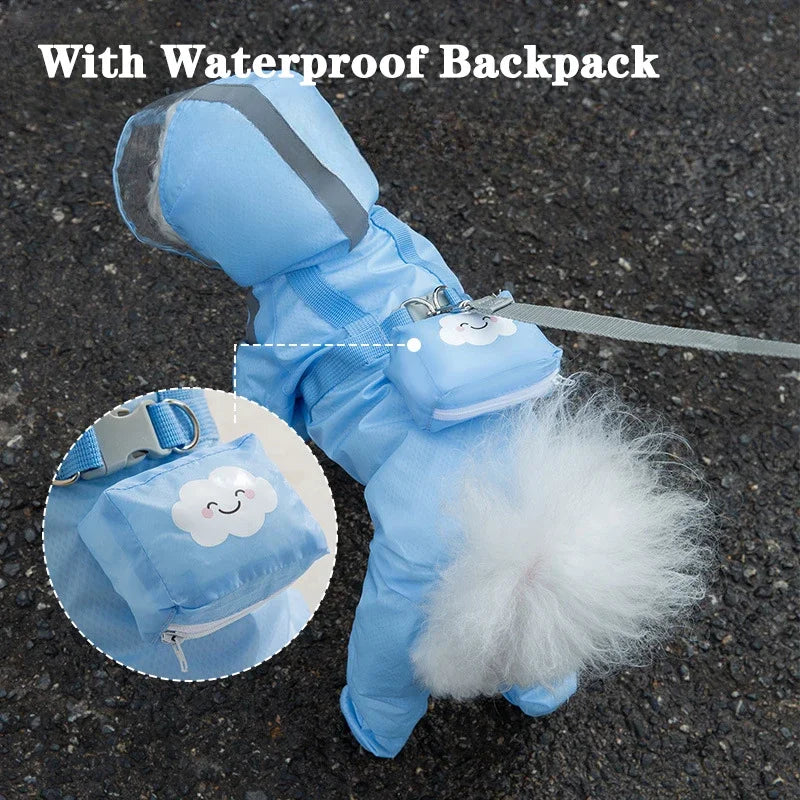 Waterproof Hooded Dog Raincoat Jumpsuit – Reflective Outdoor Jacket for Small to Large Dogs (XS-2XL)
