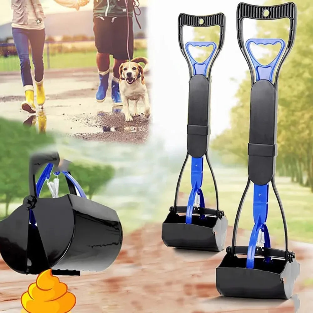 Dog Pooper Scooper with Long Handle – Foldable, Durable Jaw Scoop for