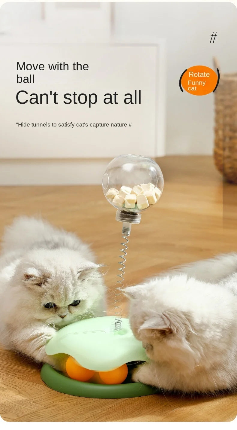 Cat Puzzle Food Leaking Ball Toy – Interactive Treat Dispenser & Slow